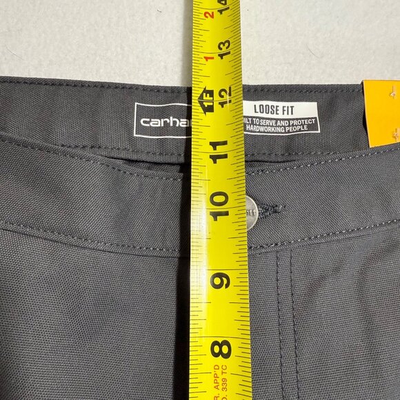 Carhartt Womens Rugged Flex Loose Grey Canvas Work Shorts Size 12 NWT 10" Inseam - Picture 9 of 11